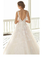 Vestido de novia NumberSea de lujo, sexy, con escote en V, corte en cola, sin espalda, estilo princesa, talla personalizada