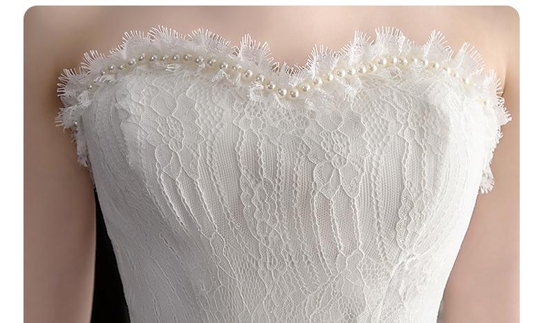 Vestido de novia NumberSea 2021, nuevo, corto, largo, sin tirantes, con cola, hecho a medida, talla L