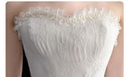 Vestido de novia NumberSea 2021, nuevo, corto, largo, sin tirantes, con cola, hecho a medida, talla L