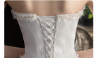 Vestido de novia NumberSea 2021, nuevo, corto, largo, sin tirantes, con cola, hecho a medida, talla L