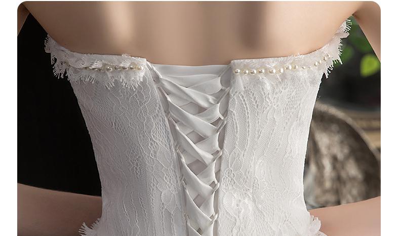 Vestido de novia NumberSea 2021, nuevo, corto, largo, sin tirantes, con cola, hecho a medida, talla L