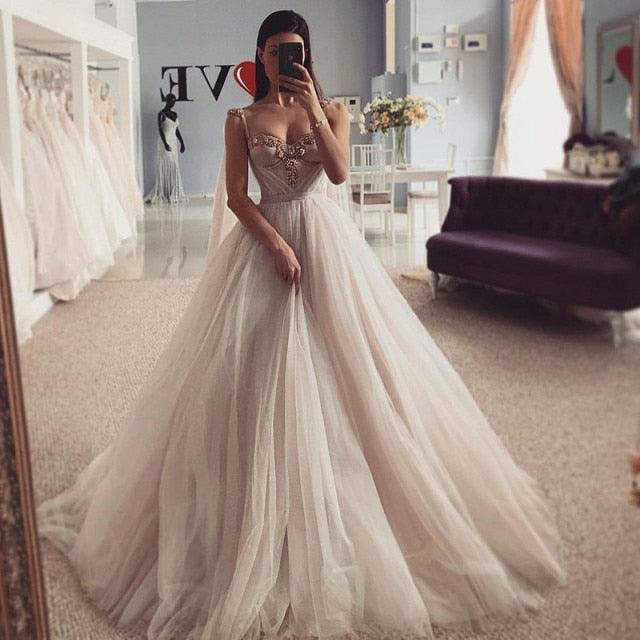 Vestidos de novia con cristales sexys NumberSea 2021, vestidos de novia estilo princesa, vestidos de boda para iglesia y playa, hechos a medida