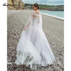 Vestidos de novia de satén con escote en V y chaqueta desmontable de NumberSea, nuevos diseños 2021