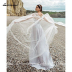 Vestidos de novia de satén con escote en V y chaqueta desmontable de NumberSea, nuevos diseños 2021