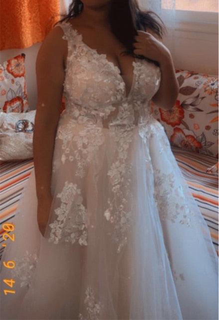 NumberSea Sexy Sweetheart A Line Wedding Dresses Off Shoulder Champagne Liner Tulle Appliques Sleeveless Bridal Gowns Womens Formal 2021