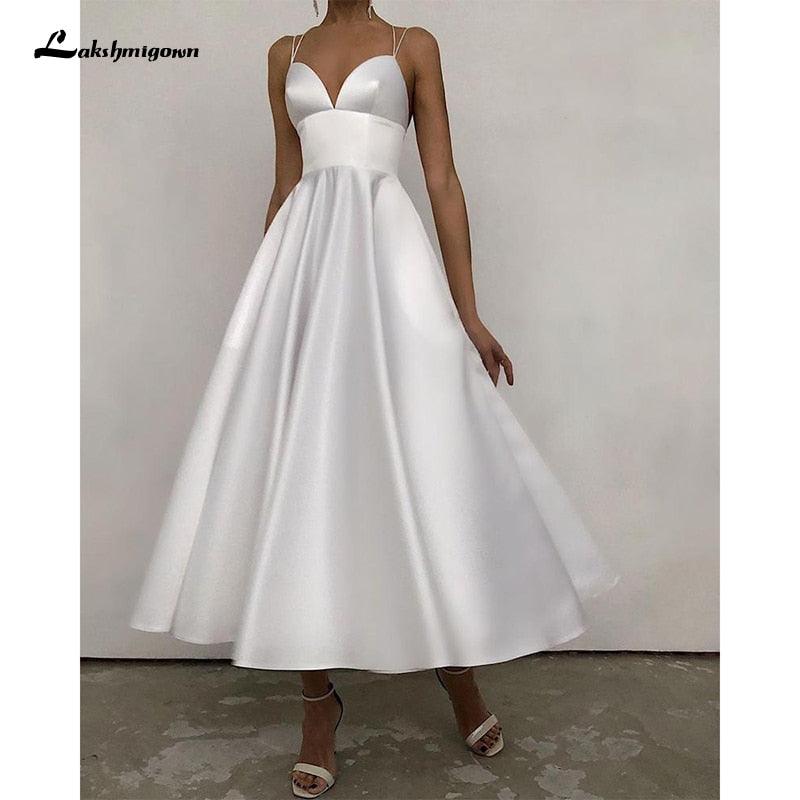 Vestidos de novia de princesa cortos NumberSea, vestidos de novia con hombros descubiertos, vestidos elegantes de satén, vestido de novia hecho a medida