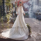 Vestido de novia NumberSea sexy de manga larga abullonada con hombros descubiertos 2021, vestidos de novia elegantes bohemios de corte A de gasa.