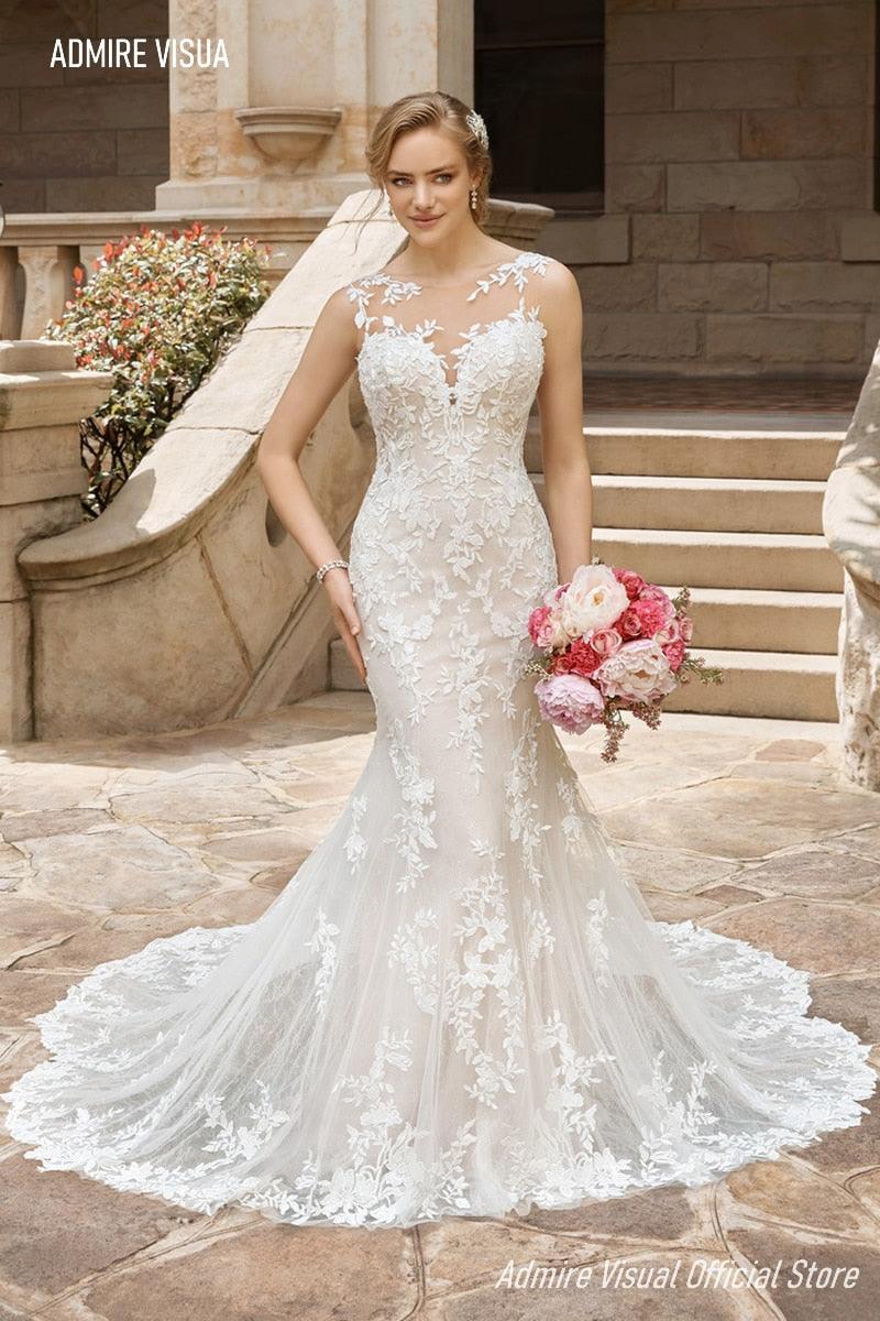 NumberSea-NumberSea Wedding Dress Mermaid Lace Sweetheart Neckline Spaghetti 2 in 1 Backless with for Party Plus Size Bride Gown Vestidos de Novia Red