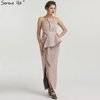 On Sale No Return No  Refund  Sale Asymmetrical Evening Dress Sleeveless Evening Gowns QA8020