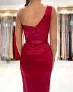 Red evening dresses short | Simple cocktail dress