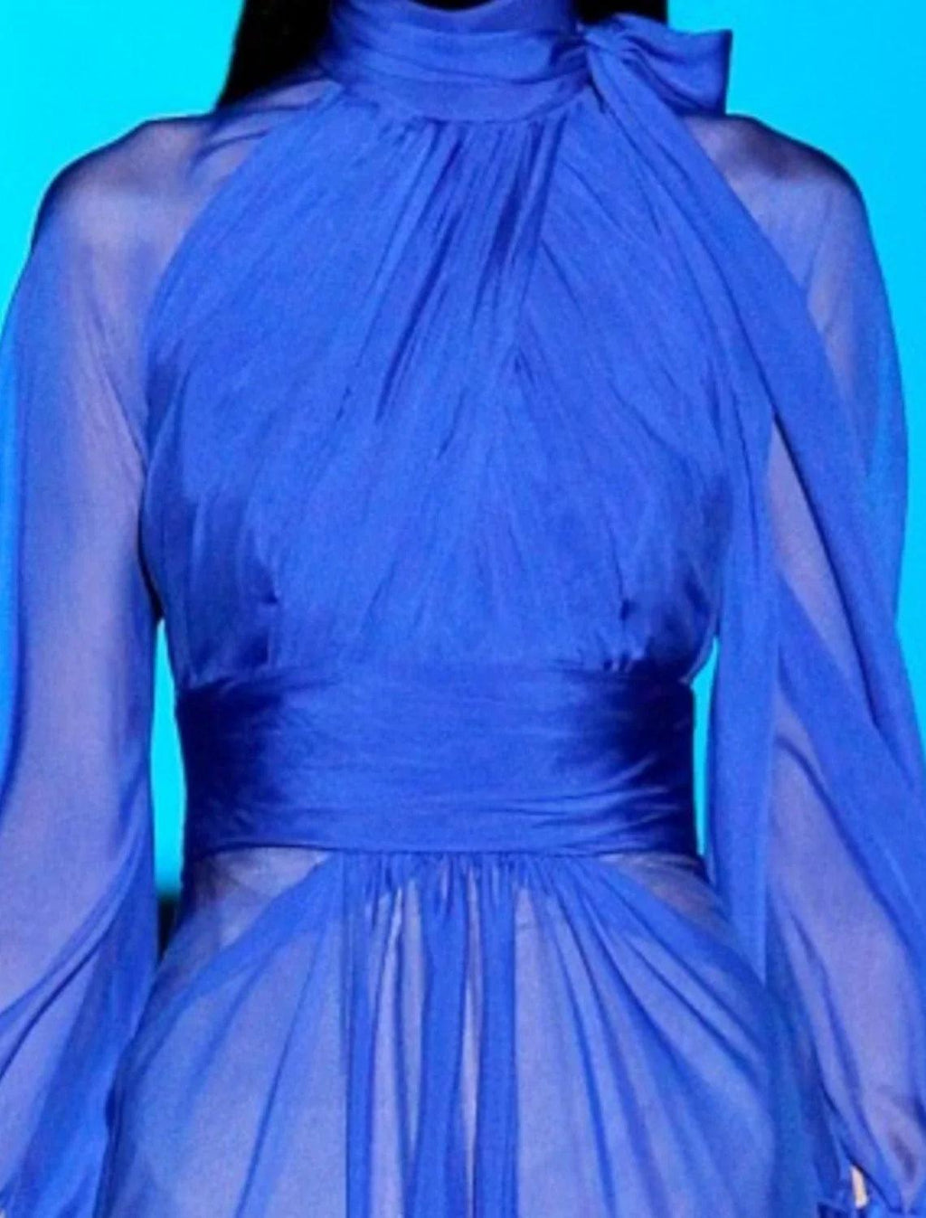 Etui-Linie/Säulenkleid, Maxikleid, elegantes Abendkleid für den Urlaub, hoher Halsausschnitt, 3/4-Ärmel, bodenlang, Chiffon mit Falten