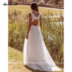 Vestidos de novia bohemios de playa románticos con encaje de NumberSea
