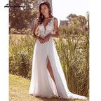 Vestidos de novia bohemios de playa románticos con encaje de NumberSea