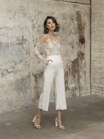 NumberSea Romantic Bridal Jumpsuit Beach Wedding Dresses