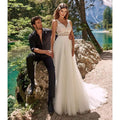 Vestido de novia bohemio de encaje romántico de NumberSea