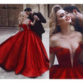 Vestidos de novia románticos, sexys y rojos con hombros descubiertos de NumberSea
