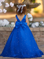 Elegante vestido de princesa de satén y tul para niña de las flores 