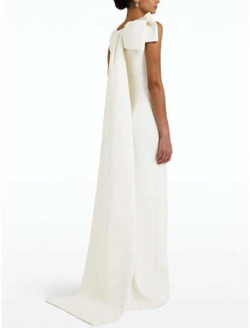 Etui-Linie/Säulenkleid, weihnachtliches rotes grünes Abendkleid, elegantes Kleid, formelle Schleppe, ärmellos, Rundhalsausschnitt, Stretch-Stoff mit Schleife(n).