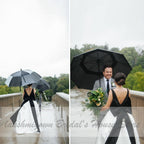 Vestidos de novia de satén blanco y negro con corte de gala de NumberSea