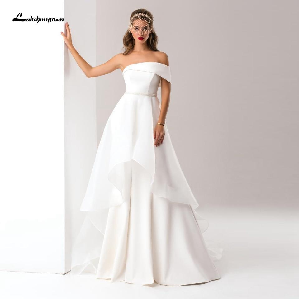 Vestido de novia elegante de sirena con falda desmontable de satén NumberSea