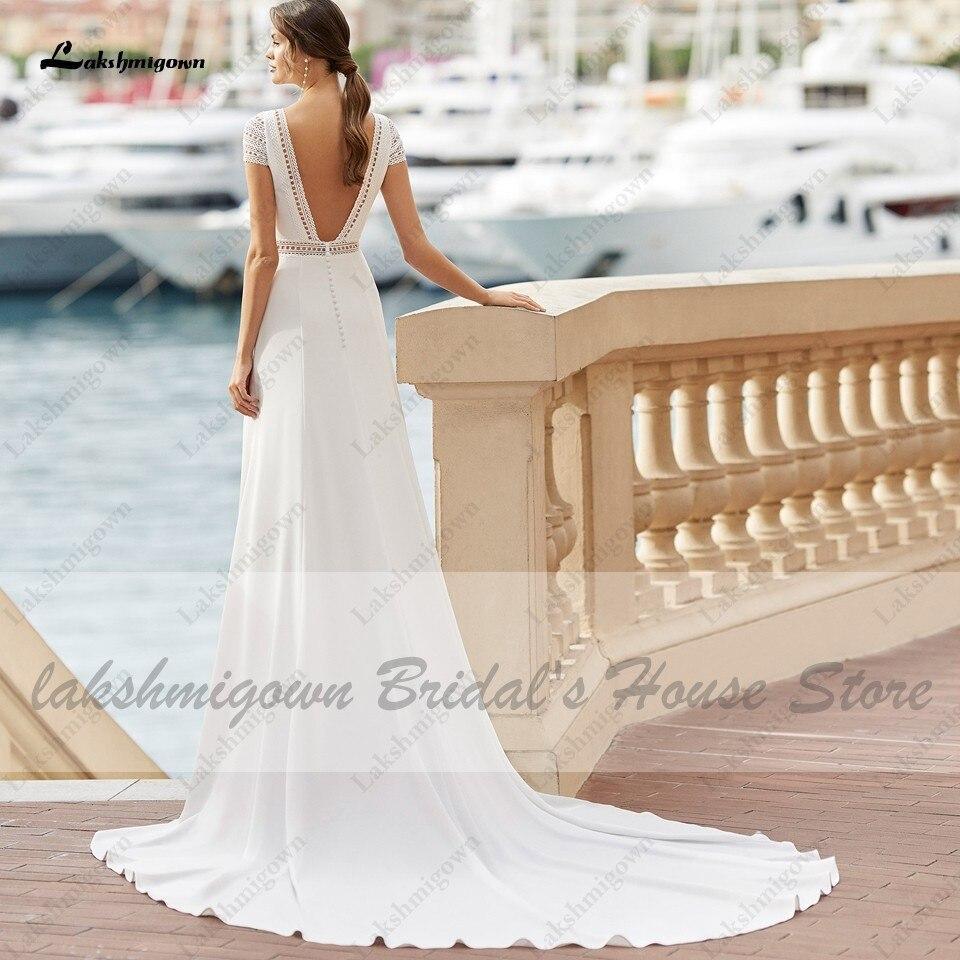 Vestido de novia sirena de satén NumberSea 2021, sexy, sin espalda