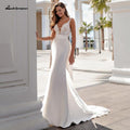 Vestido de novia de sirena de satén NumberSea Vestidos de novia Cola larga