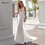 Vestido de novia de sirena de satén NumberSea Vestidos de novia Cola larga