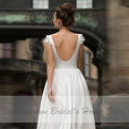 Vestidos de novia cortos de satén NumberSea para novias sexys sin espalda para la playa