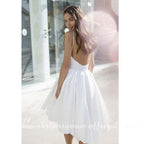 Vestido de novia de satén NumberSea, elegante, blanco, talla grande