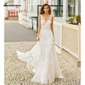 Vestidos de novia de encaje sexys de NumberSea para playa, sin espalda, corte A