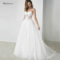 Vestidos de novia con corsé sexy de NumberSea con cordones y hombros descubiertos