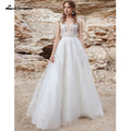 Vestido de novia de encaje blanco marfil con lentejuelas brillantes y sexy de NumberSea