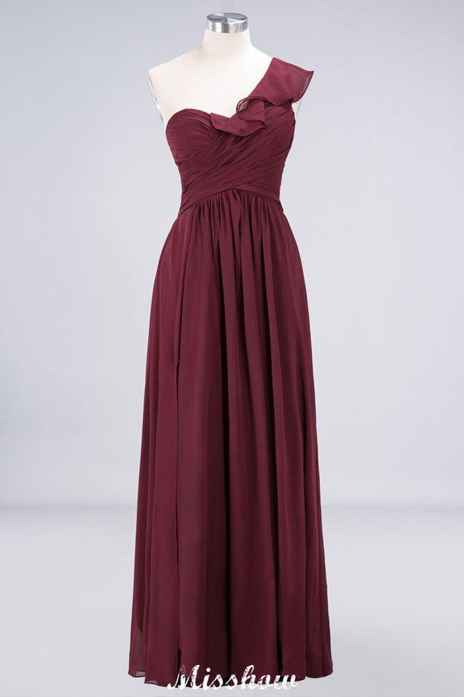 Sexy One-Shoulder Sweetheart Ärmelloses Brautjungfernkleid Rüschen Strand Hochzeitsfeierkleid