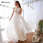 Vestidos de novia de playa sexis con encaje transparente y espalda descubierta de NumberSea