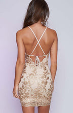 Vestido mini sexy con lentejuelas para fiesta, regreso a casa y graduación.