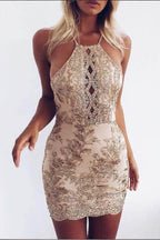Vestido mini sexy con lentejuelas para fiesta, regreso a casa y graduación.