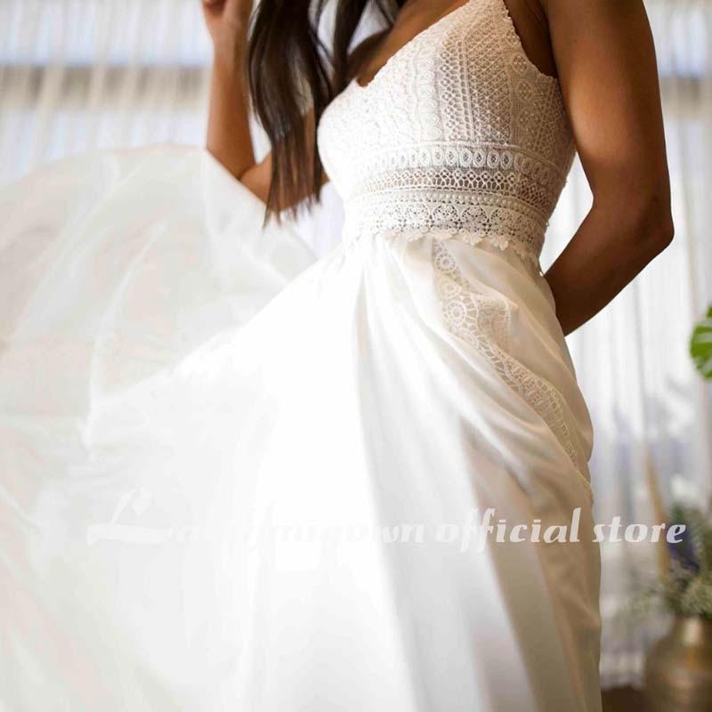 Vestido de novia de verano sexy con apliques de encaje de NumberSea