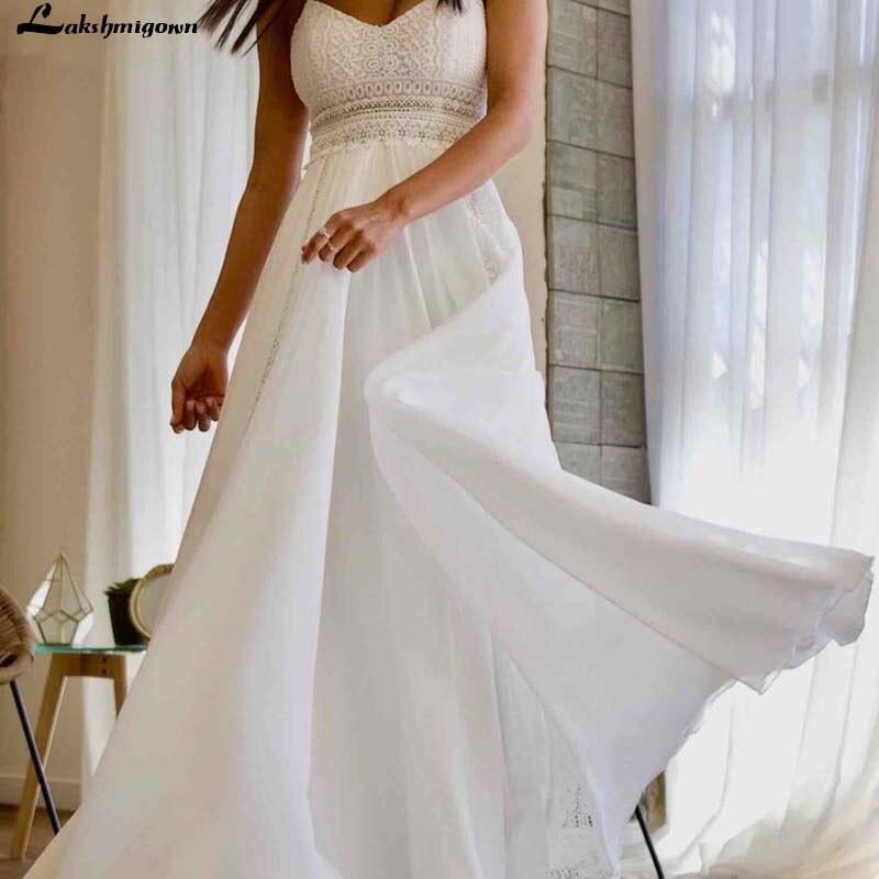 Vestido de novia de verano sexy con apliques de encaje de NumberSea