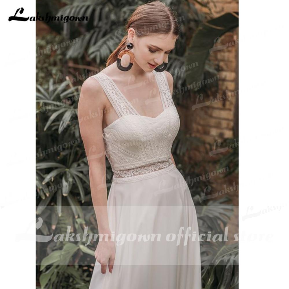 Vestidos de novia NumberSea con escote corazón, sin mangas, de encaje, de gasa y espalda descubierta