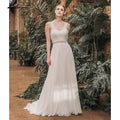 Vestidos de novia NumberSea con escote corazón, sin mangas, de encaje, de gasa y espalda descubierta