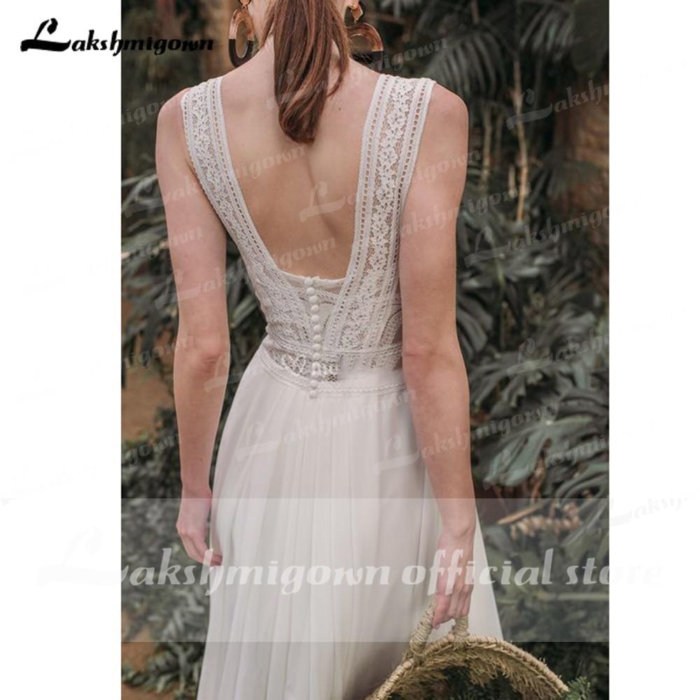 Vestidos de novia NumberSea con escote corazón, sin mangas, de encaje, de gasa y espalda descubierta