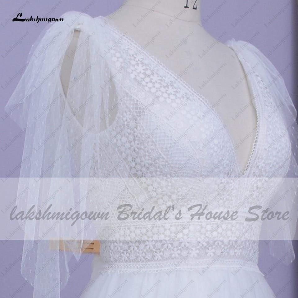 Vestido de novia sexy NumberSea línea A 2021, vestidos de novia con escote en V