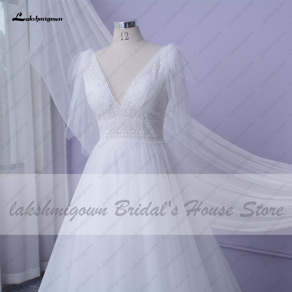 Vestido de novia sexy NumberSea línea A 2021, vestidos de novia con escote en V