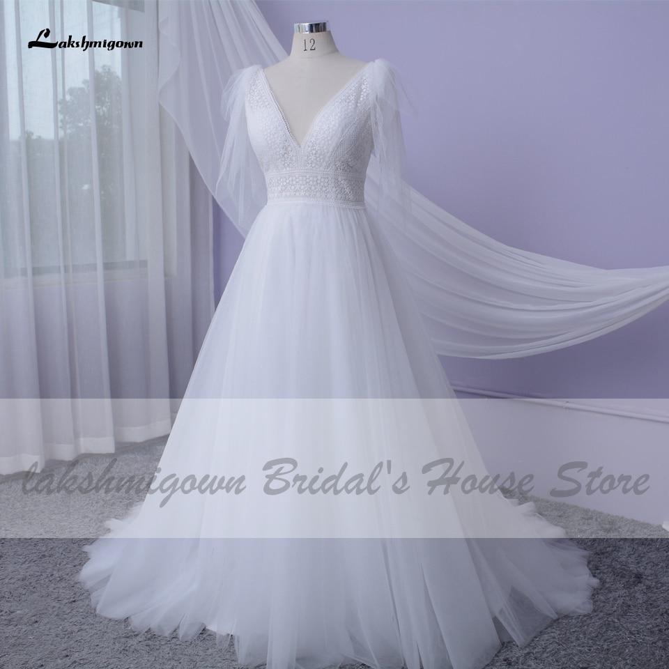 Vestido de novia sexy NumberSea línea A 2021, vestidos de novia con escote en V