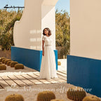 Vestido de novia sexy NumberSea de talla grande de gasa para playa, vestido de novia con encaje