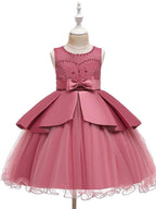 Short A-Line Tulle Satin Jewel Neck Wedding Party Communion Dresses