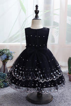Short Ball Gown Bow Scoop Sleeveless Flower Girl Dresses
