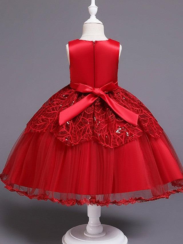 Vestido corto de tul sin mangas con cuello joya para fiesta de bodas y niñas de las flores
