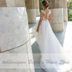 Vestidos de novia elegantes de corte alto y bajo con corte delantero y trasero corto de NumberSea