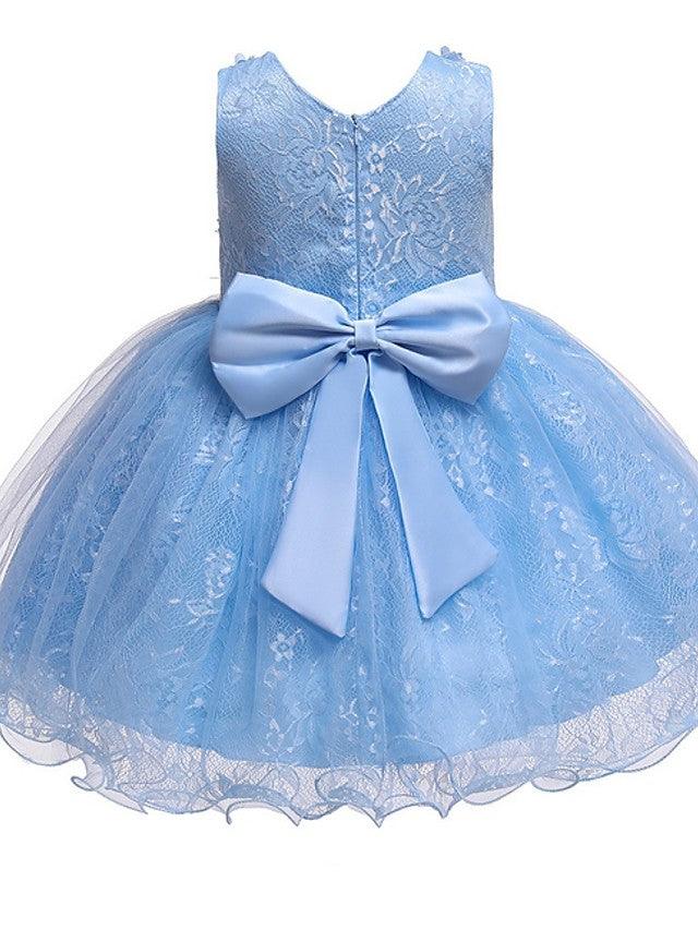 Vestido de princesa corto de tul con cuello joya para fiesta de bodas, vestidos de niña de las flores